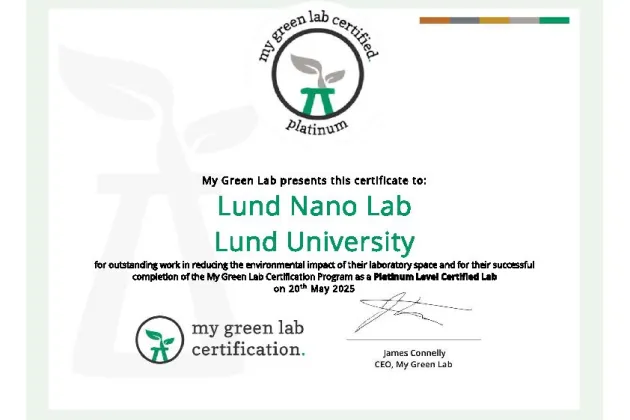A diploma from the My Green Lab