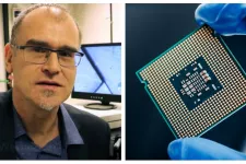 Photo of a man and a data chip.