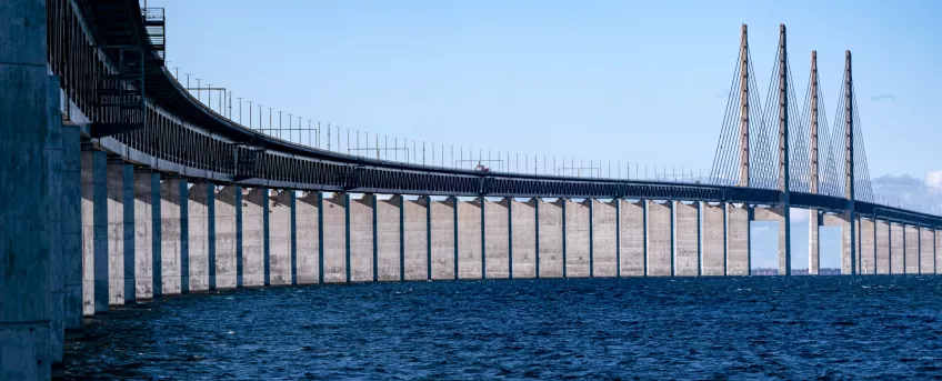 The Öresund bridge seen from the Swedish side; photographer: Johan Nilsson/Øresundsbron 