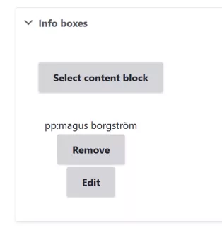 Screenshot illustrating how to add info-boxed to personal pages